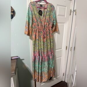 Colorful Paisley Maxi Dress